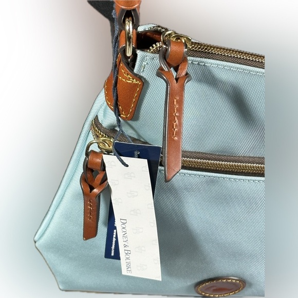 Dooney & Bourke Authentic Nylon Double Zip Crossbody Shoulder Bag Light … - Picture 7 of 10